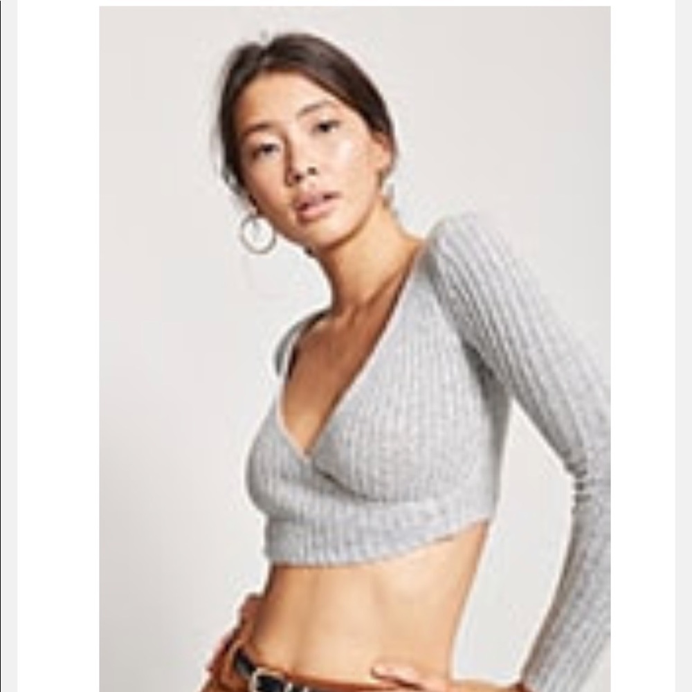 Cropped Light Gray Sweater